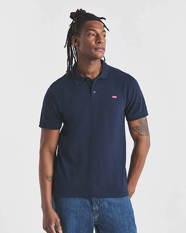 Image of Levis Levis Short Sleeve Housemark Pique Polo Navy - Levis - Size: 3XL Navy Male 3XL LE24107