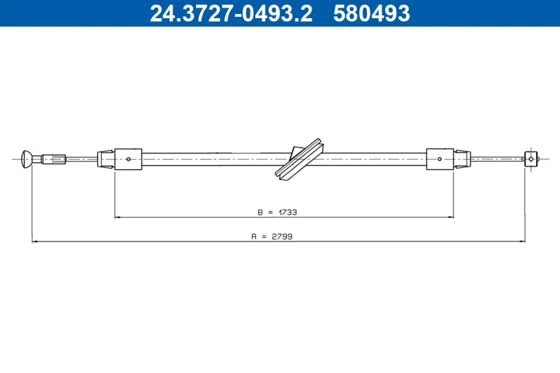 Image of Handbrake cable ATE 24.3727-0493.2