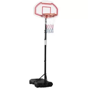 image of Outdoor Adjustable Basketball Hoop Stand w/ Wheels and Stable Base, Red - Red - Homcom