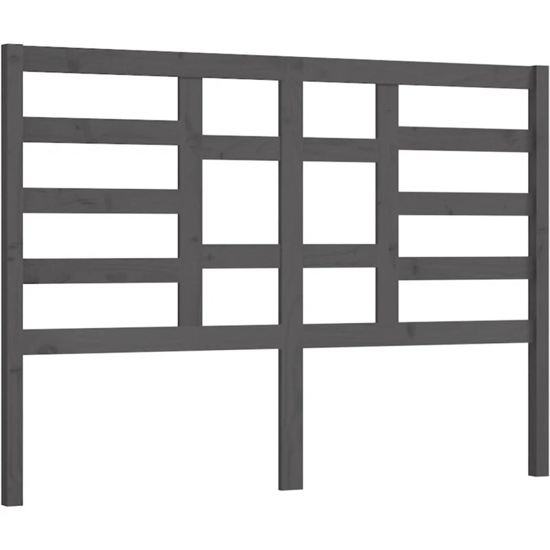 Image of Vidaxl Bed Headboard Grey 141X4X104cm Solid Wood Pine, Grey 818137