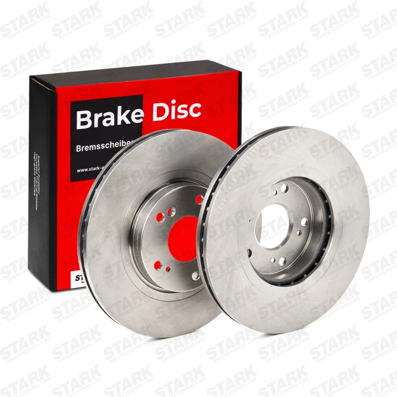 Image of STARK SKBD-0022379 Brake disc Front Axle, Vented, Cast Iron, Uncoated, Untreated, without bolts/screws Cast Iron Brake Disc (82)