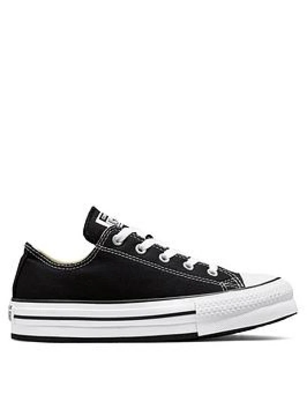 Image of Converse Kids All Star Eva Lift Low Jnr Trainers Black White Rubber, 5.5