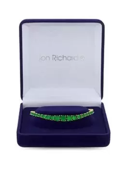 Image of Jon Richard Gold Plated Cubic Zirconia Emerald Tennis Bracelet - Gift Boxed, Gold, Women