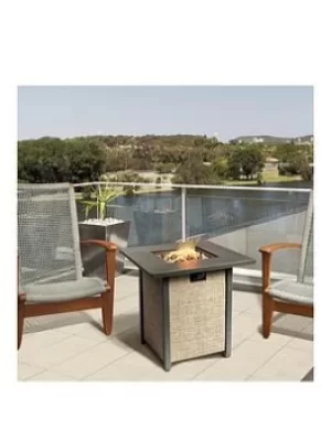 Image of Peaktop 28" Textilene Base Metal Top Propane Firepit (With Lava Rock And Regulator)