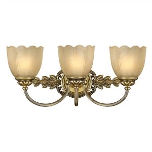 Image of 3 Light Bathroom Over Mirror Wall Light Burnished Brass IP44, G9