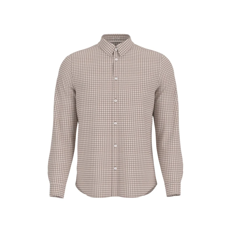 Image of Guess Long-sleeved plaid shirt Guess Oxford Marron Male L