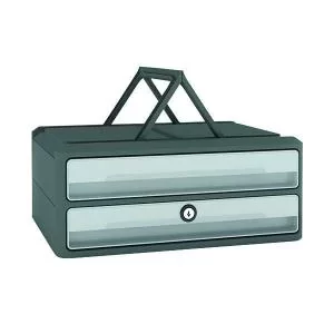 Image of CEP MoovUp 2 Drawer Module Polystyrene with Key Lock and Handles Grey