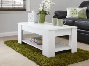 Image of GFW Arvika White Lift Up Coffee Table Flat Packed