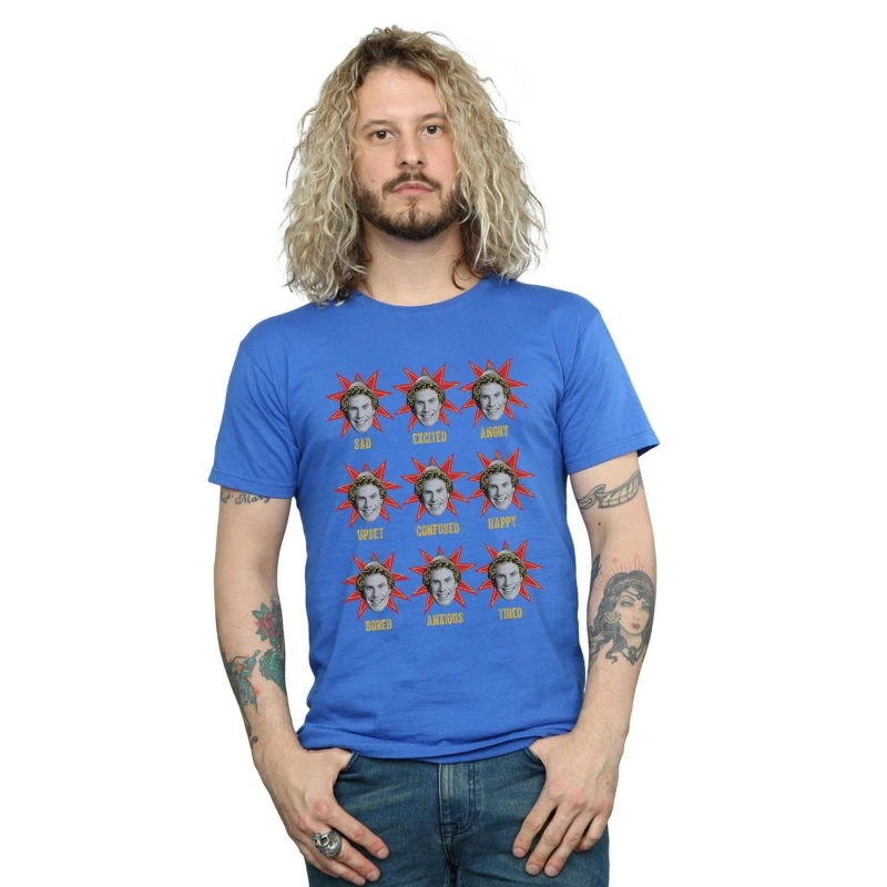 Image of Elf Elf Men Buddy Moods T-Shirt in Blue Size: Small Blue S Male 5057736054642