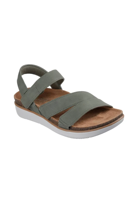 Image of Skechers Womens LIFTED COMFORTAdjustable Open Toe Sandal Olive Size: 3 Olive Female 3
