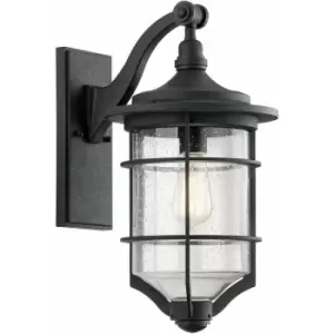 image of Loops - Outdoor IP44 Wall Light Distressed Black LED E27 60W d01793