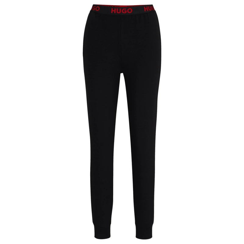 Image of Hugo Logo Waistband Cuffed Tracksuit Bottoms - Black 8