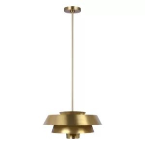 image of Brisbin 1 Light Pendant, Burnished Brass, E27