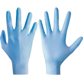 Image of Touchntuff Disposable Gloves, Blue, Nitrile, Powder Free, Textured Finger - Ansell