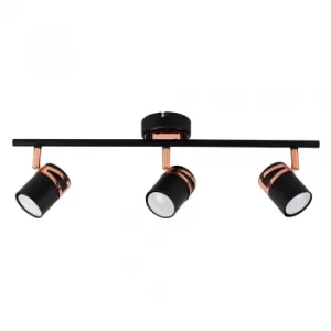 Image of Garcia 3 Way Ceiling Light in Black and Copper