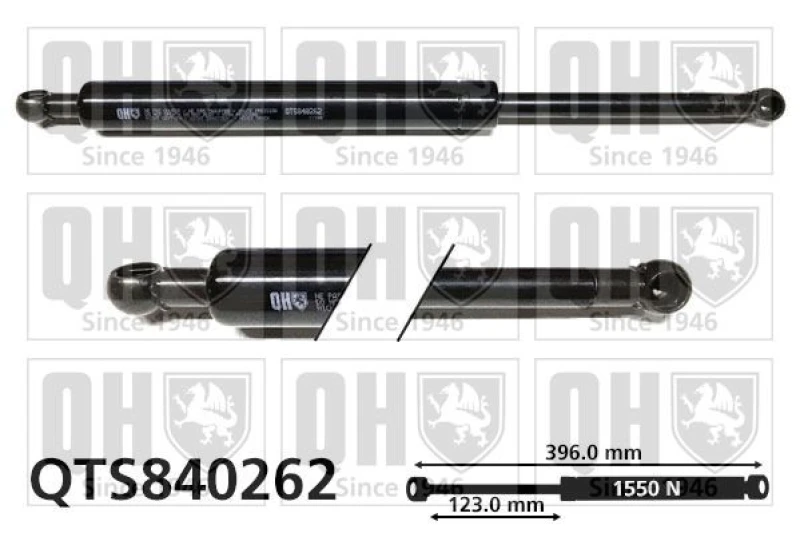 Image of QUINTON HAZELL Tailgate strut QUINTON HAZELL QTS840262