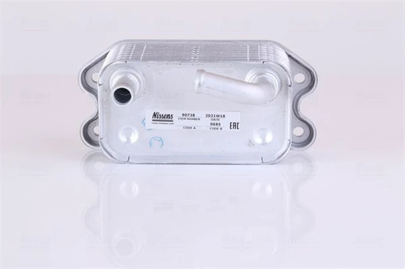 Image of NISSENS 90738 Oil Cooler without gaskets/seals, without filter Aluminium Oil Cooler,engine oil (469)