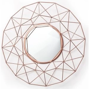 Image of Geometric Mirror in Rose Gold 64cm