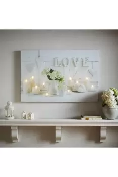 Image of Hearts & Love LED Printed Canvas