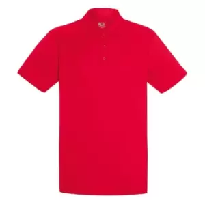 Image of Fruit Of The Loom Mens Short Sleeve Moisture Wicking Performance Polo Shirt (3XL) (Red)