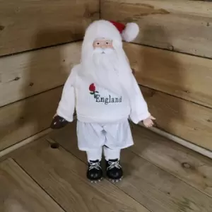 Image of 41cm Festive Plush Pot Standing English Rugby Santa Father Christmas Ornament