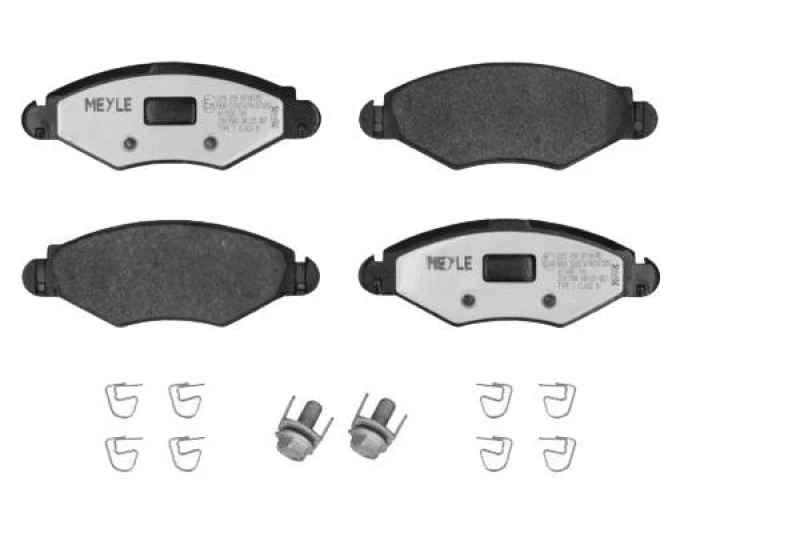 Image of MEYLE 025 235 9718/PD Brake pad set Front Axle, excl. wear warning contact, with accessories, MEYLE-PD Quality, with brake caliper screws Brake Pad S