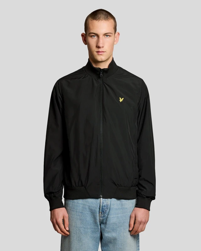Image of Lyle & Scott Mens Funnel Neck Shell Jacket in Black
