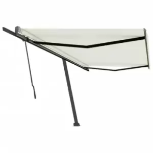 image of Freestanding Manual Retractable Awning 500x300cm Cream Vidaxl Cream