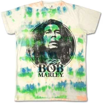 Image of Bob Marley - Black & White Logo Unisex Large T-Shirt - White