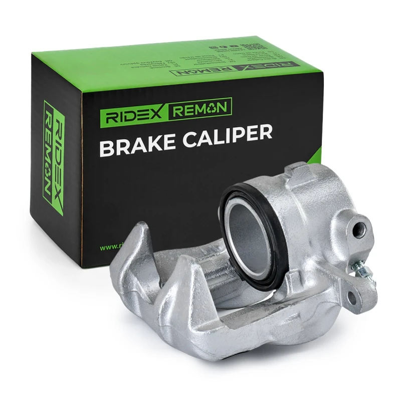 Image of RIDEX REMAN 78B0946R Brake caliper Front Axle Right, with holding frame Grey Cast Iron Brake Caliper (78)