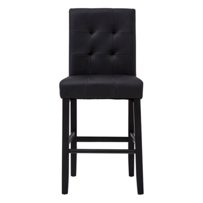Image of Premier Housewares Park Bar Chair, High Backrest Breakfast Bar Chair, Footrest Living Bar Chair for Kitchen & Home Bar Black