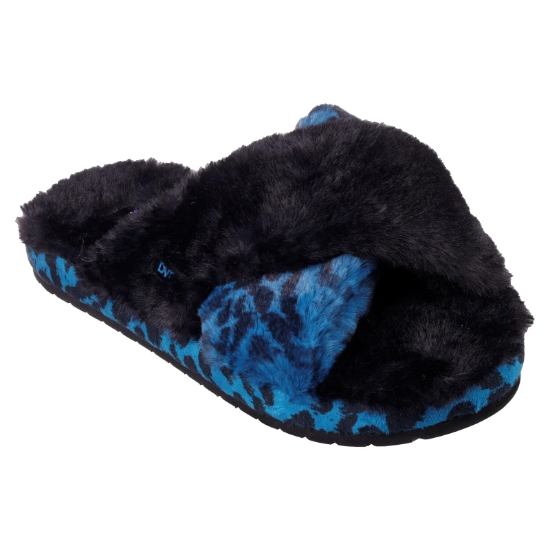 Image of Skechers Womens Cozy Stay All Day Cross Over Slipper Black/Blue female 2 (35)