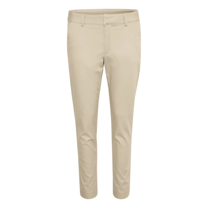 Image of Kaffe Womens 7/8 chino Trousers KAFFE Lea Beige Female 36