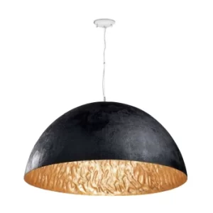 Image of Magma 3 Light Dome Ceiling Pendant Black, Gold, E27