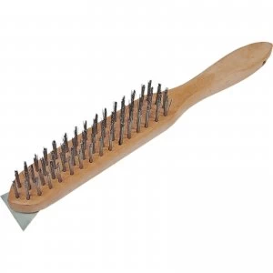 image of Faithfull Heavy Duty Scratch Brush and Scraper 4 Rows