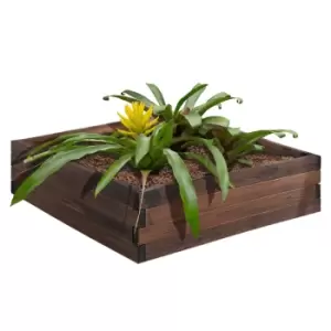 image of Outsunny Wooden Raised Garden Bed Planter Grow Containers Flower Pot 80 x 80cm