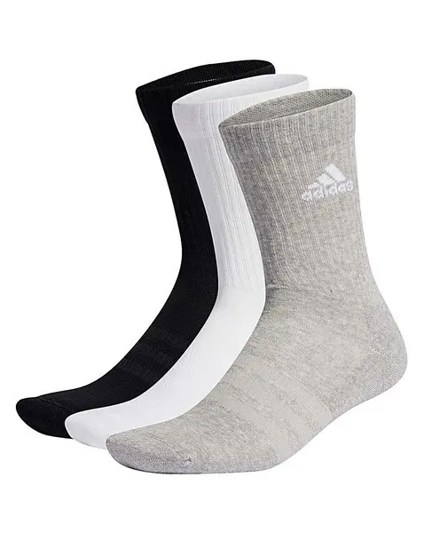 Image of adidas Core SPW Crew 3P Socks Grey/Black Male 8/5-10 PT36803