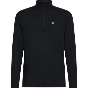 Image of Calvin Klein Performance Essential Zip Long Sleeve Top - Ck Black