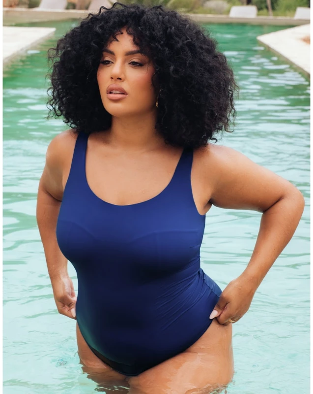 Image of Curvy Kate Curvy Kate Deep Dive Non-Wired Swimsuit Cobalt Blue - Curvy Kate - Size: 36DD/E Cobalt Blue Female 36DD/E CB35119