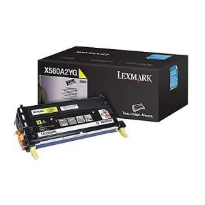 image of Lexmark X560A2YG Yellow Laser Toner Ink Cartridge