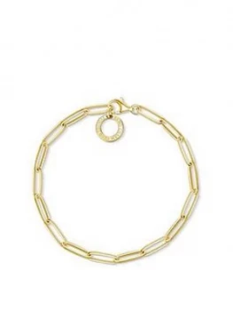 Thomas Sabo 18k Gold Plate Paper Clip Link Sterling Silver 17cm Charm Carrier Bracelet, One Colour, Women