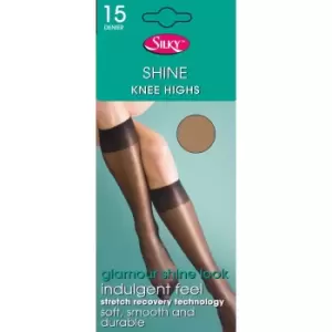 image of Silky Womens/Ladies Shine Knee Highs (1 Pair) (One Size (UK Shoe 3-8)) (Melon)