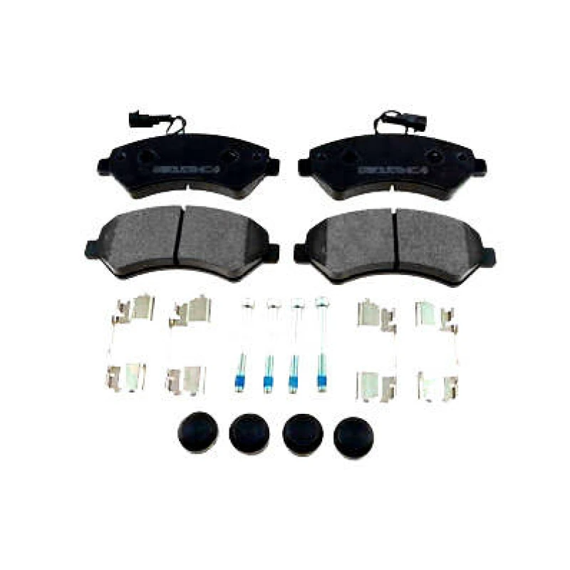 Image of ZIMMERMANN 24466.190.2 Brake pad set Front Axle, incl. wear warning contact, Photo corresponds to scope of supply, with bolts/screws Brake Pad Set,di