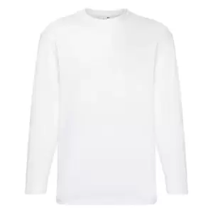 Image of Fruit Of The Loom Mens Valueweight Crew Neck Long Sleeve T-Shirt (2XL) (White)