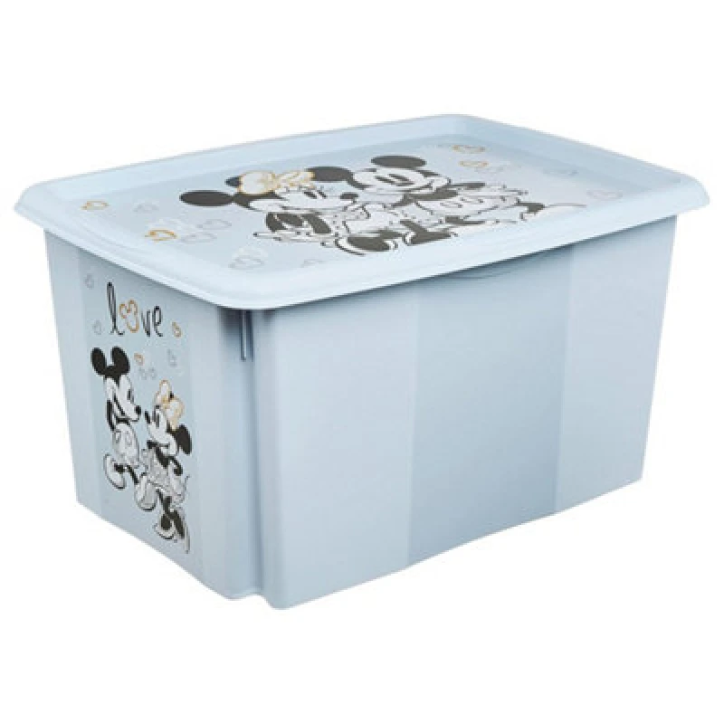 Image of Keeeper Mickey Mouse Turn Around Stackable Box With Lid 45 Litre Cloudy Blue