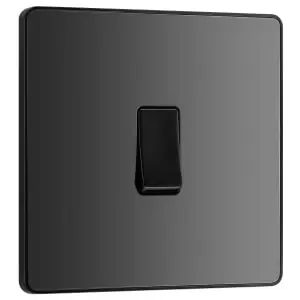 BG Evolve Black Chrome 20A 16Ax Single Light Switch - 2 Way - main image