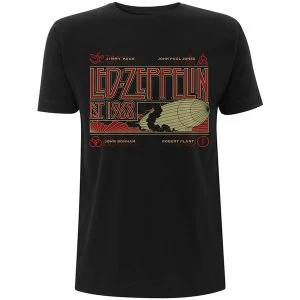 image of Led Zeppelin - Zeppelin & Smoke Unisex Large T-Shirt - Black