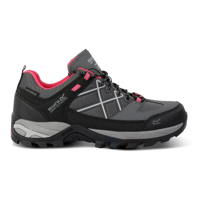 Image of Regatta Womens Samaris III Low Walking Shoes UK Size 3 (EU 36) Dark Steel/Pink Potion RWF835-09Z-3