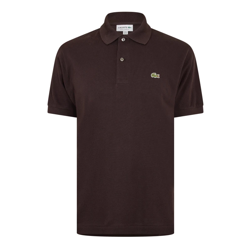 Image of Lacoste Mens Classic Short Sleeve Polo Shirt Brown 3LA male L