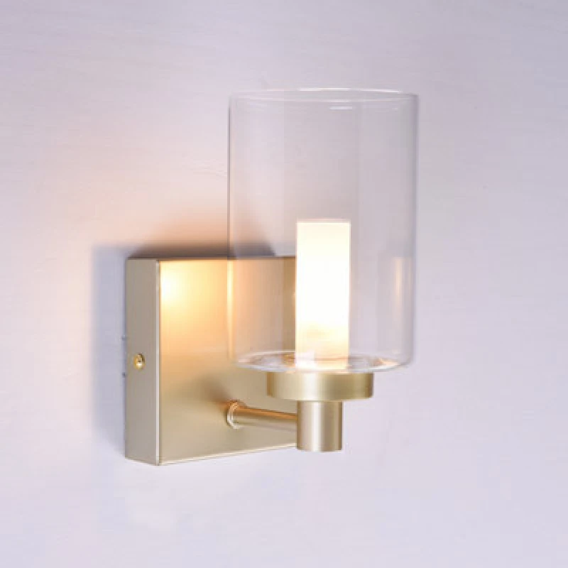 Image of Harper Living 1Xg9 Wall Light, Up/down Light With Glass Shade, Gold Finish